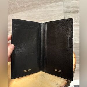 VINTAGE Bi-Fold Wallet Pocket Day-timer Senior Size Black Leather Pinseal goat